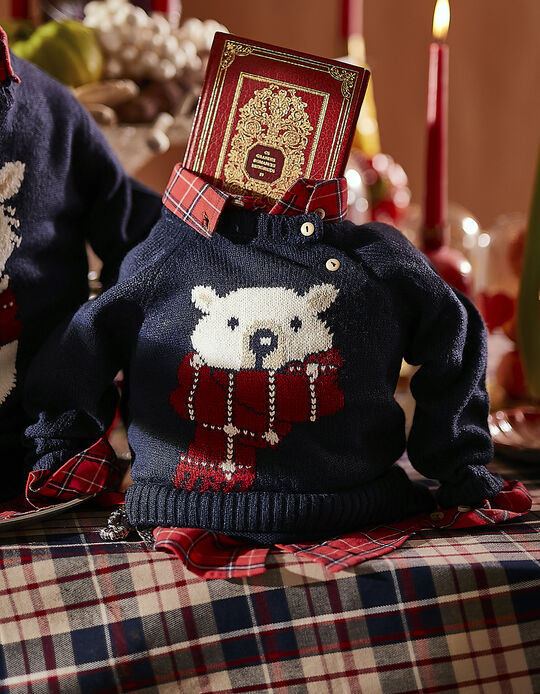 Comprar Online Camisola de Malha Grossa para Bebé 'Urso Polar', Azul Escuro