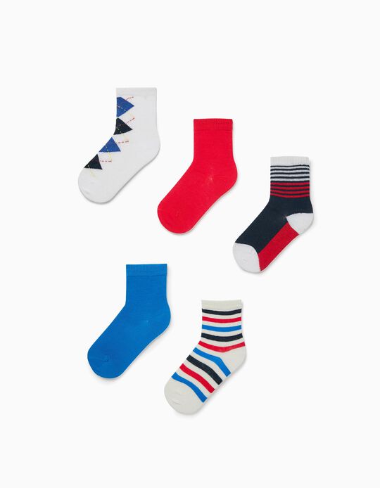 Pack 5 Socks for Baby Boys, Multicoloured