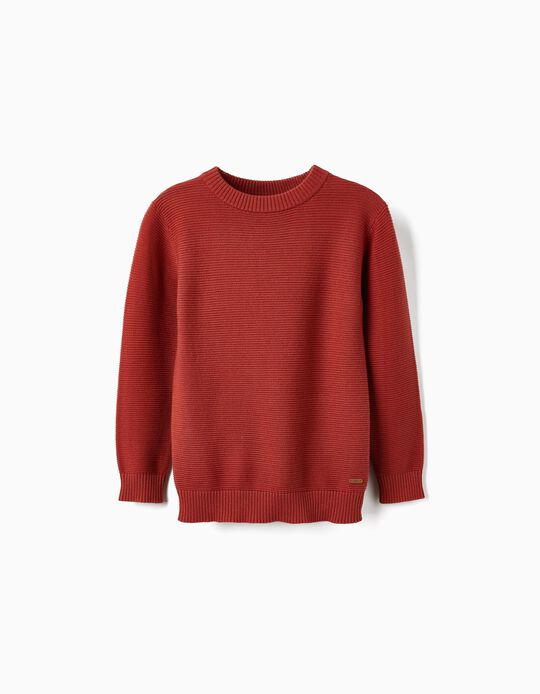 Buy Online Knitted Cotton Jumper for Boys, Dark Red