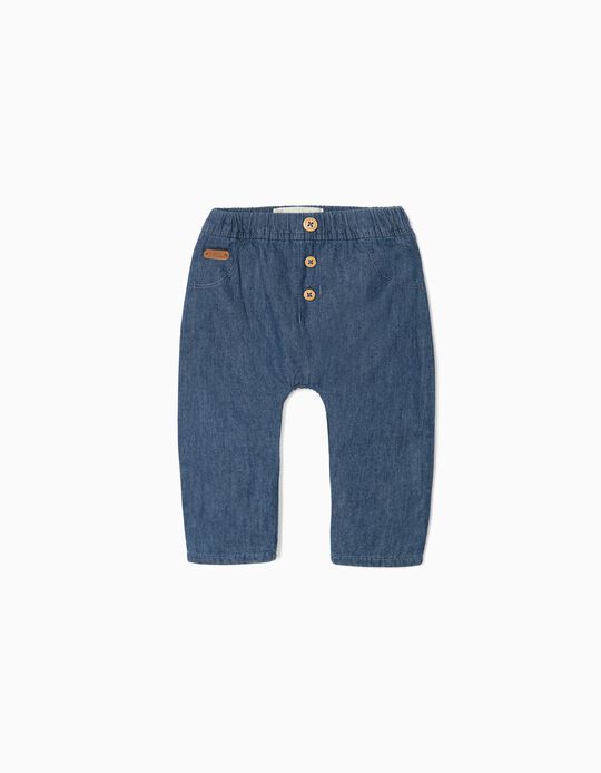 Soft Jeans with Lining for Newborns, Blue