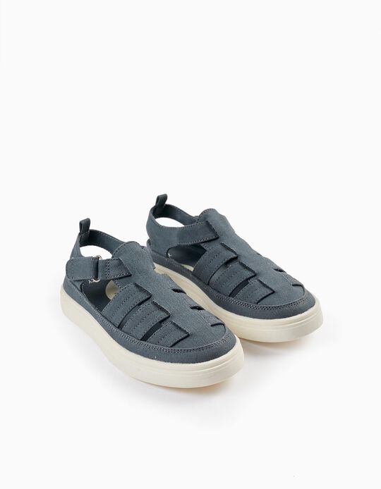Closed Strap Sandals for Boys, Grey