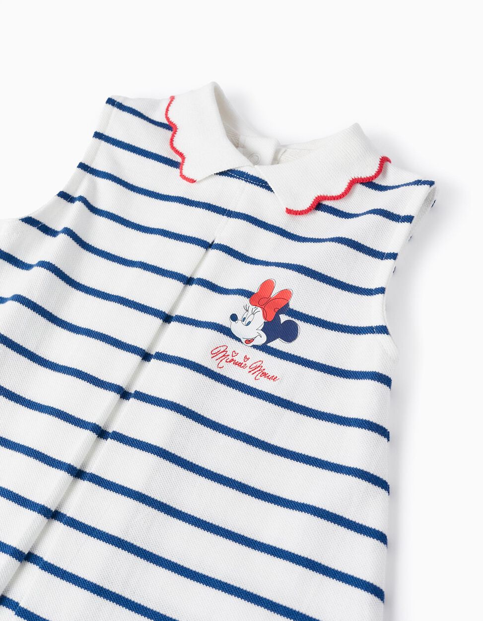Comprar Online Vestido às Riscas em Piqué de Algodão para Bebé Menina 'Minnie', Branco/Azul