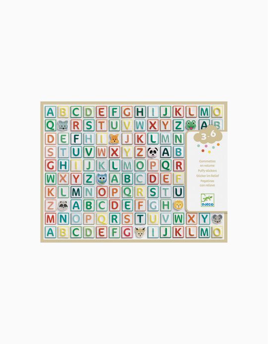 300 Alphabet Puffy Stickers Djeco 3A+