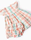Comprar Online Vestido + Cubrepañal a Cuadros para Bebé Niña 'B&S', Coral/Verde Agua