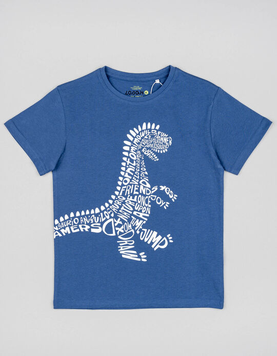 Comprar Online T-shirt de Algodão para Menino 'Dinossauro', Azul