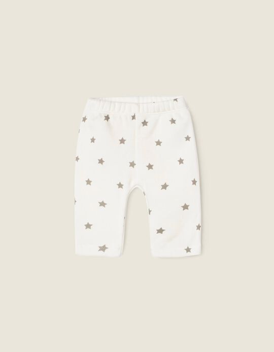 Trousers with Thermal Effect for Newborn Babies 'Stars', White