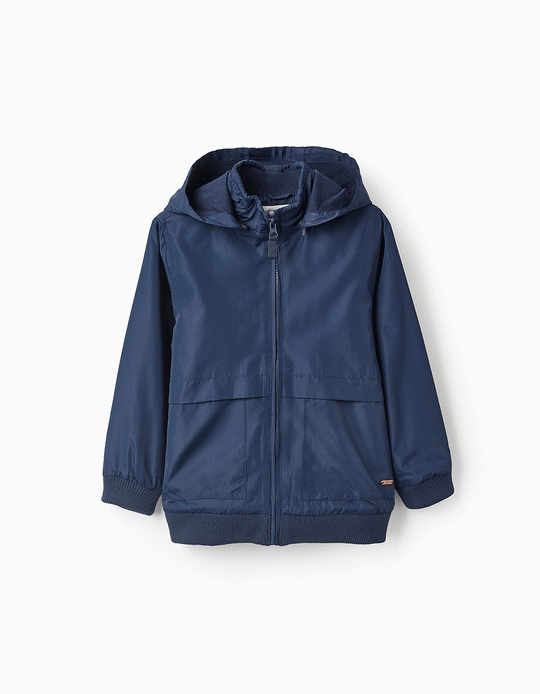 Buy Online Hooded Jacket with Removable Hood for Boys, Dark Blue