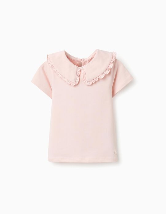 Comprar Online T-shirt com Gola para Bebé Menina, Rosa