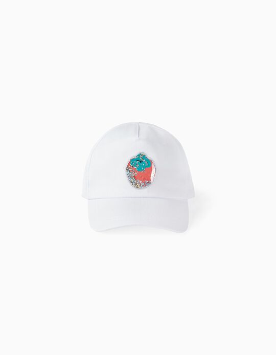 Cap for Babies and Girls 'Strawberry', White
