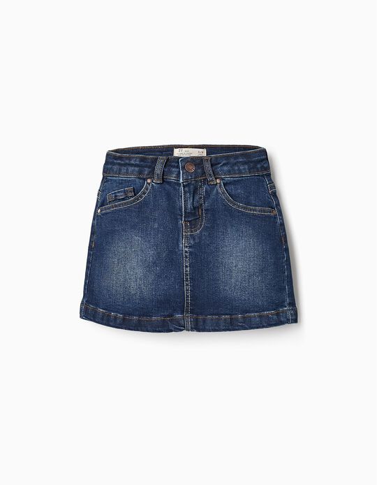 Buy Online Mini Denim Skirt for Girls, Dark Blue