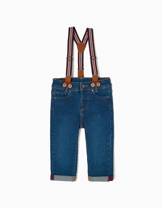 Jeans + Braces for Baby Boys, Blue