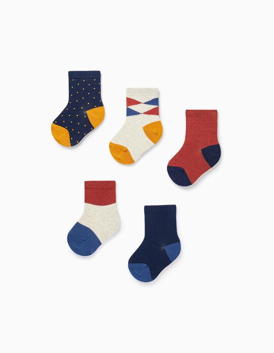 Pack of 5 Short Socks for Baby Boy, Multicolor