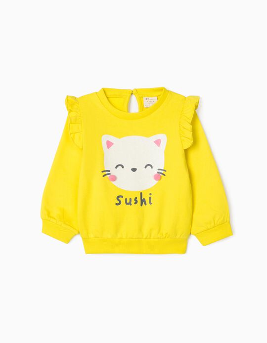 Sweatshirt for Baby Girls 'Sushi', Yellow