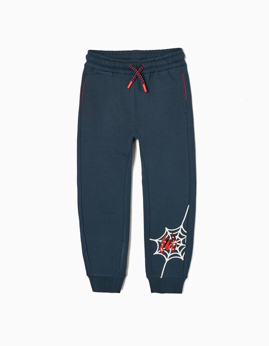 Pantalon de Sport en Coton Garçon 'Spider-Man', Bleu Foncé