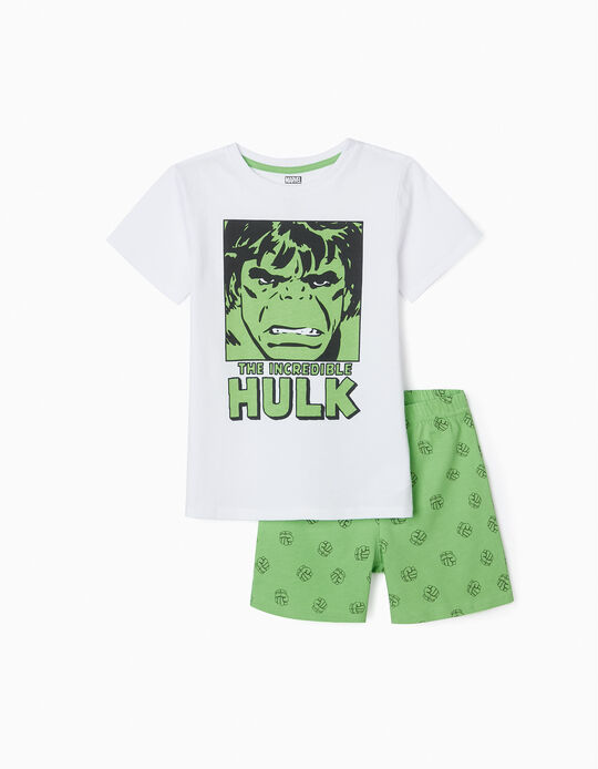 Pyjama Garçon 'Hulk', Blanc/Vert