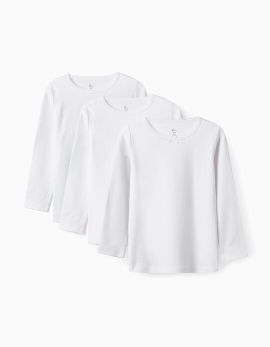 Comprar Online Pack 3 Camisolas Interiores em Algodão para Menina, Branco