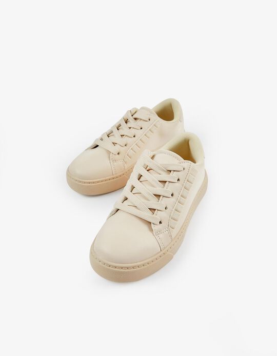 Buy Online Trainers with Ruffles for Girls, Beige