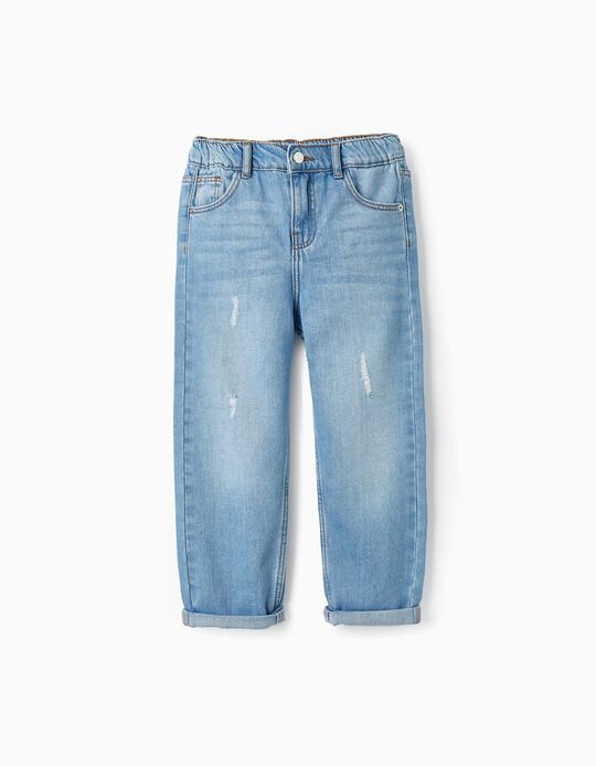Denim Trousers for Girls 'Mom Fit', Light Blue