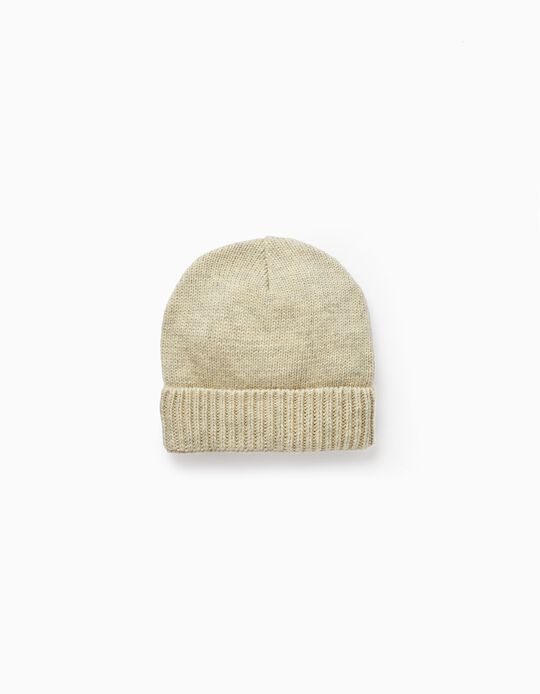Knitted Hat for Boy, Beige