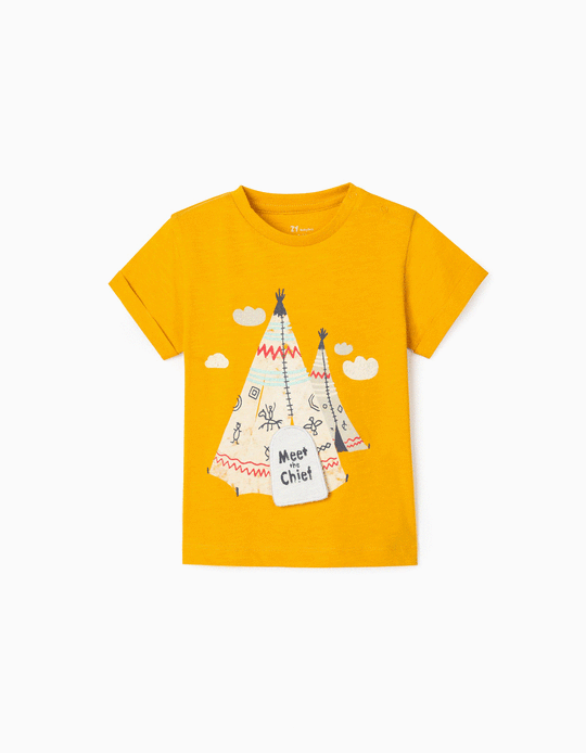 T-Shirt for Baby Boys 'Meet The Chief', Yellow