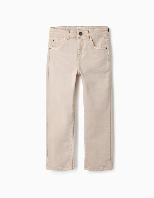 Twill Trousers for Boys 'Skinny Fit', Beige
