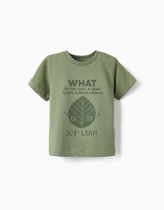 T-Shirt de Manga Curta em Algodão para Bebé Menino 'Joy-Leaf', Verde