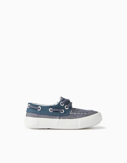 Sporty Boat Shoes for Baby Boys, Blue