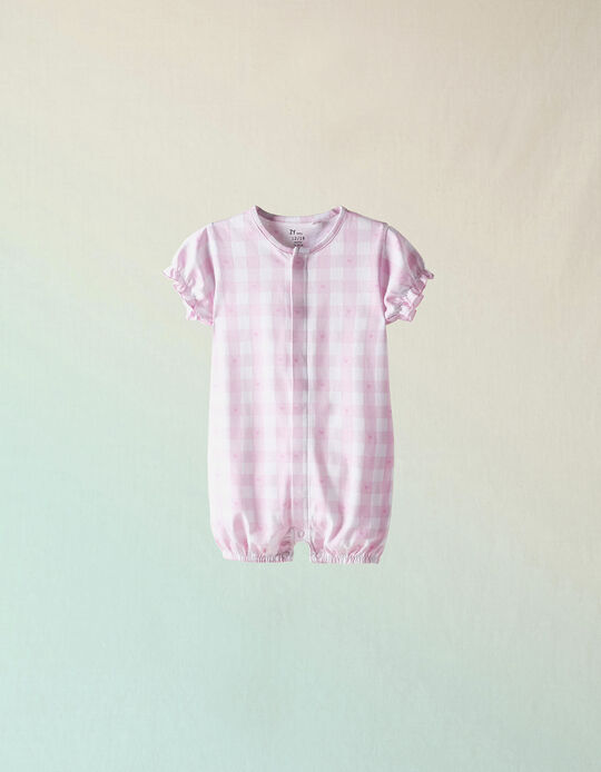 Pyjama-Combinaison pour Bébé Fille, Rose/Blanc