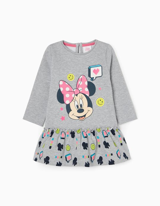 Long Sleeve Dress for Baby Girls 'Minnie', Grey
