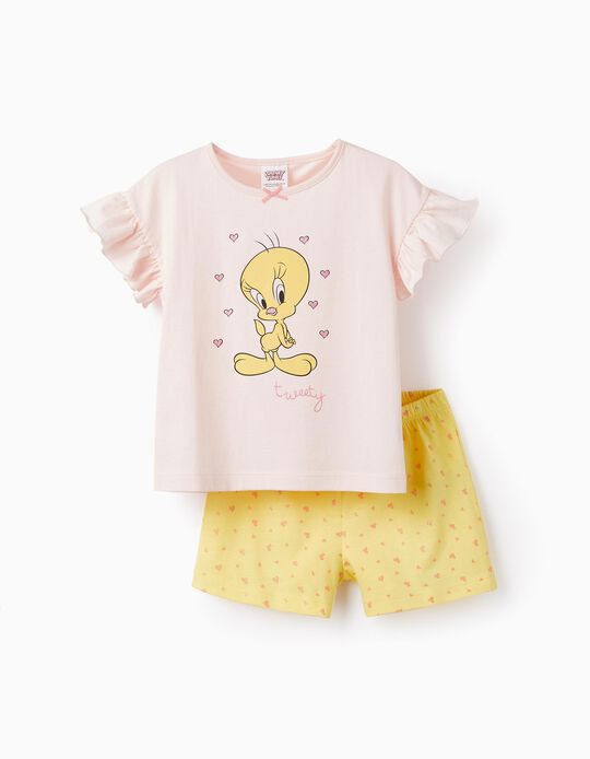 Cotton Pyjama for Girls 'Tweety', Rose/Yellow
