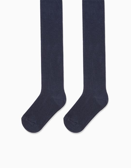 Anti-Pilling Knit Tights for Babies, Dark Blue