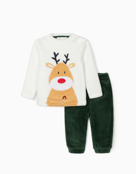 Christmas Pyjamas for Baby Boys, White/Green