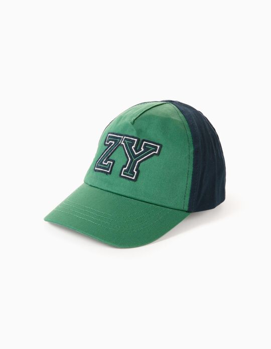 Two-Tone Cap for Boys and Baby Boys 'ZY', Dark Blue/Green