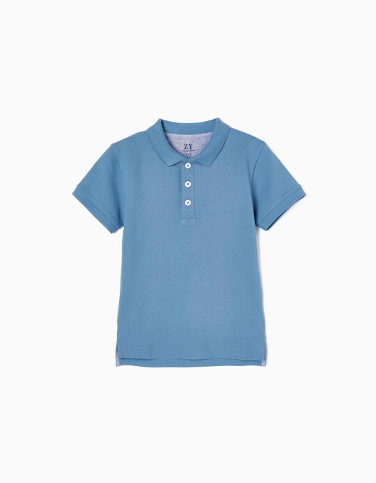 Cotton Polo Shirt for Boys, Blue