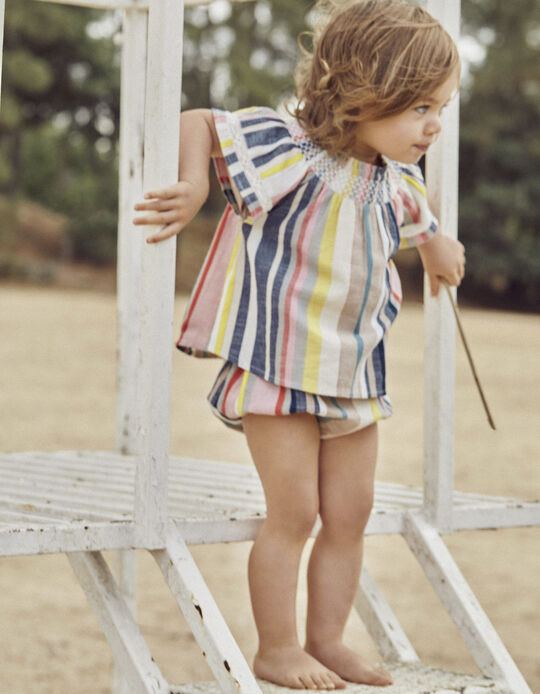 Vestido + Tapa-Fralda para Bebé Menina, Multicolor
