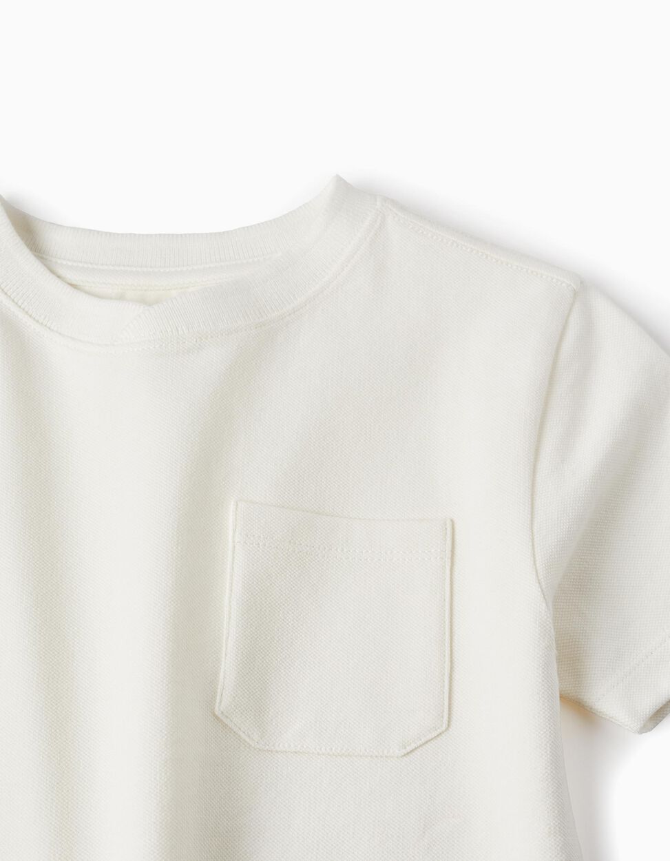 Comprar Online T-shirt em Piqué de Algodão para Menino, Branco