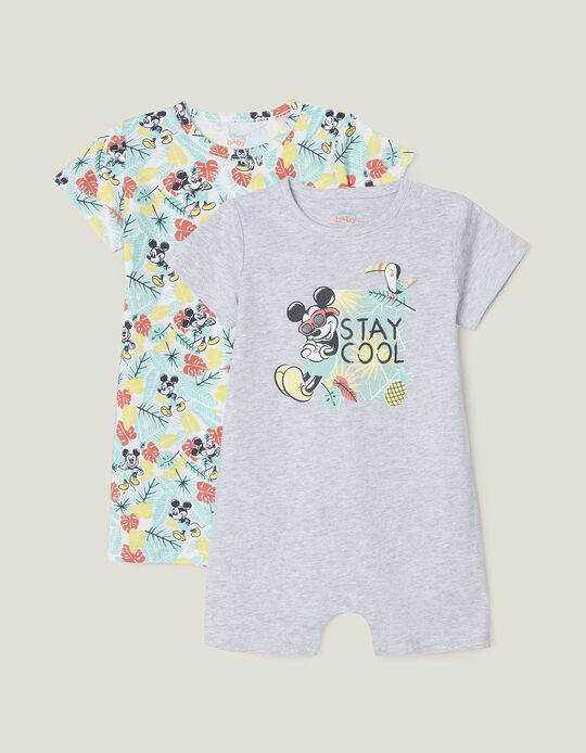 2 Pijamas Romper para Bebé Niño 'Mickey', Multicolor