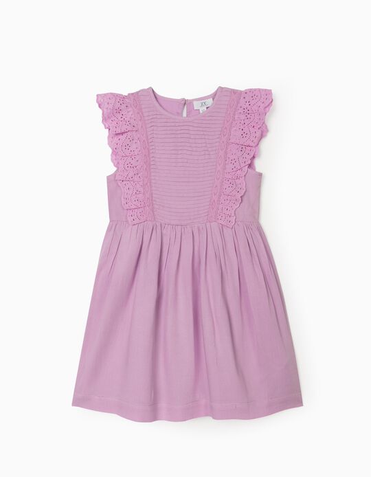 Ruffled Dress for Girls, Lilac
