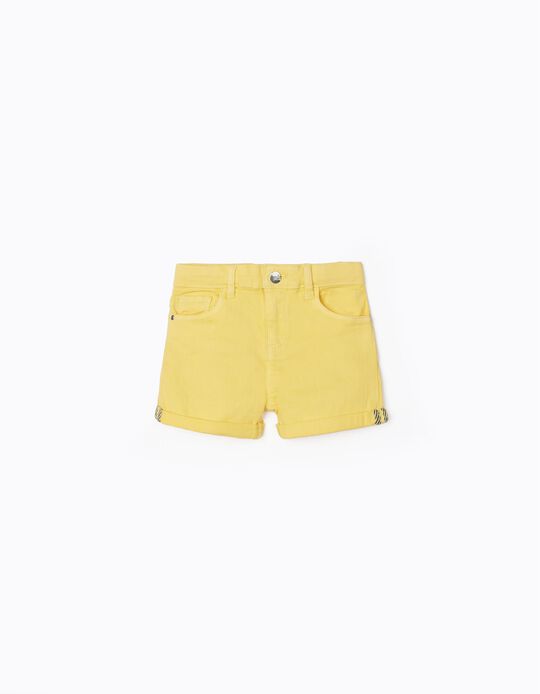 Twill Shorts for Girls, Yellow