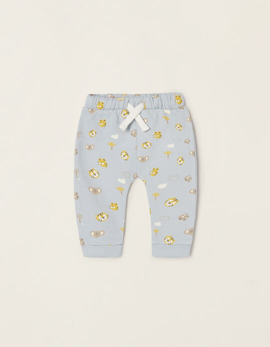 Cotton Trousers for Newborn Baby Boys 'Jungle Animals', Blue