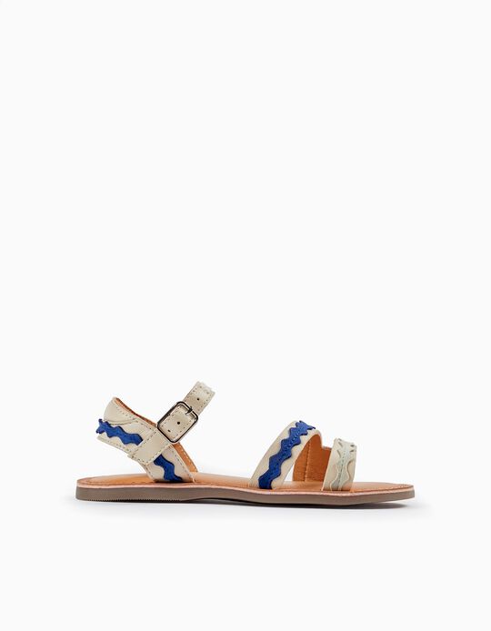 Buy Online Sandals with Straps for Girls, Beige/Light Blue/Dark Blue