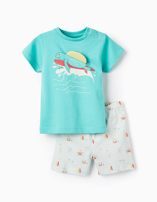 Pyjamas for Baby Boys 'Turtle', Turquoise/Light Blue