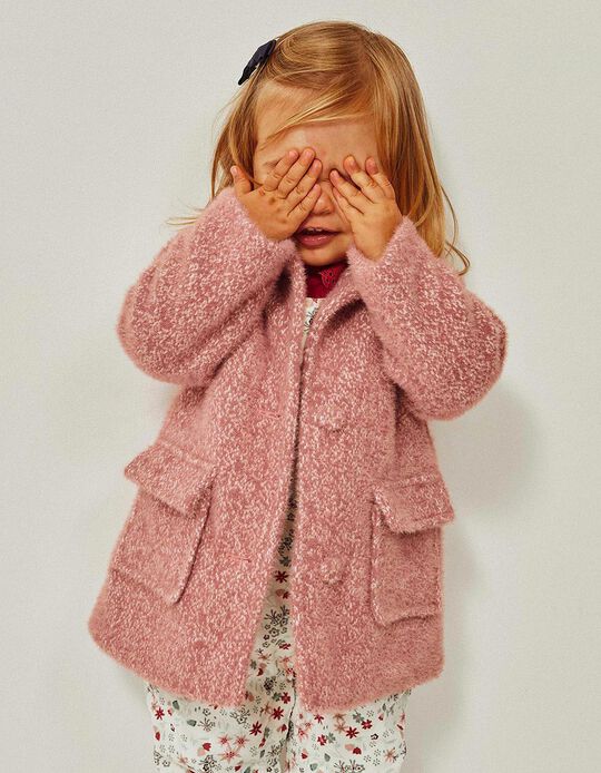 Fluffy Coat for Baby Girls, Pink