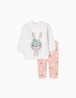 Sweatshirt + Leggings Set for Baby Girls, White/Pink