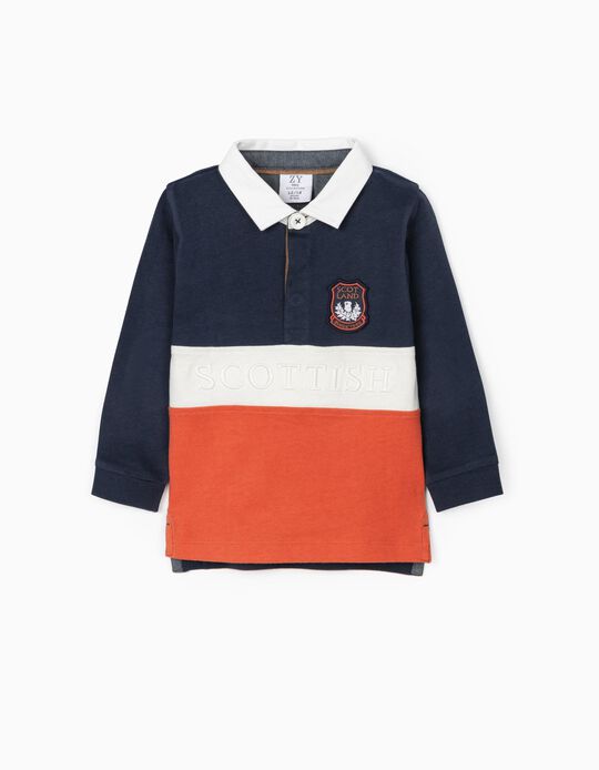 Long Sleeve Polo-Shirt for Baby Boys, Multicoloured