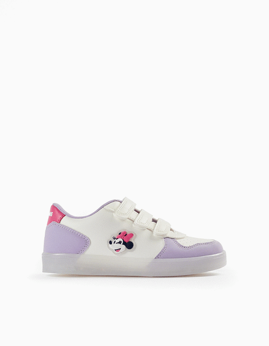 Trainers with Lights for Girls 'Minnie', White/Lilac