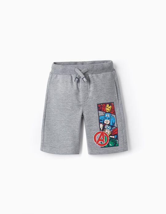 Cotton Sports Shorts for Boys 'The Avengers - Marvel', Grey