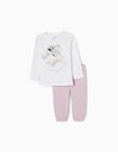 Pijama de Algodão para Bebé Menina 'Minnie & Unicorns', Lilás/Branco