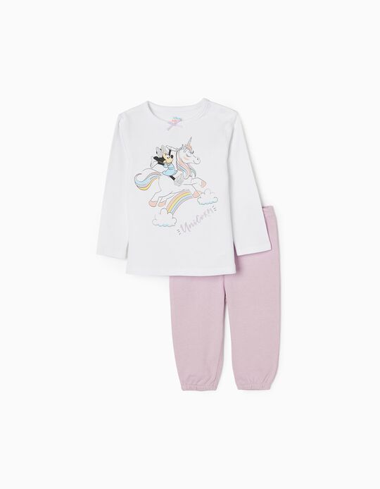 Pyjama en Coton Bébé Fille 'Minnie & Unicorns', Lilas/Blanc