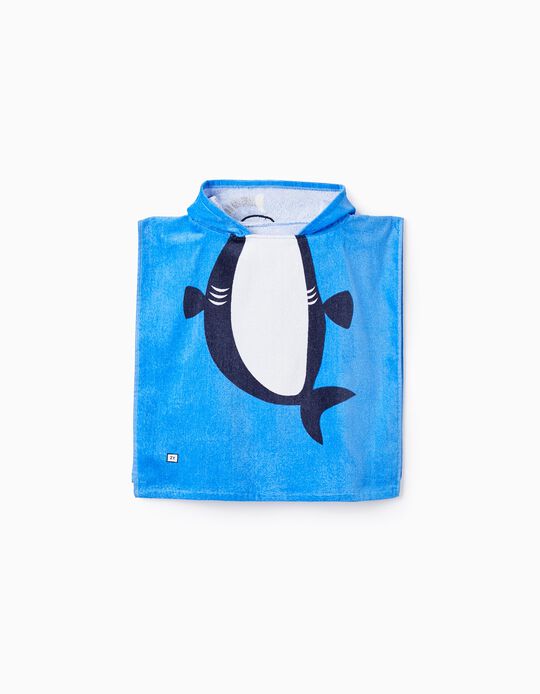 Comprar Online Poncho de Praia com Capuz para Bebé Menino 'Baleia', Azul